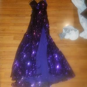 Purple sequence formal dress